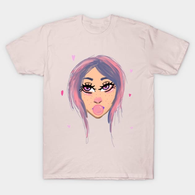 Bubblegum Babe T-Shirt by Coffeeshoppedoodles